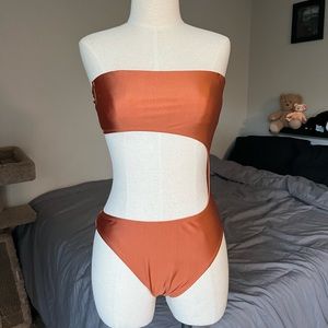 one piece cut out swim suit